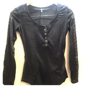 5 button long sleeve top